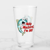 Holy Mackerel Ik ben 80 Grappig Gevist Glas (Achterkant)