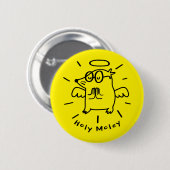 Holy Moley | Funny Angel Mole Cartoon Button (Voorkant /achterkant)