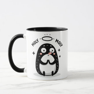 Holy Moly Cute Praying Mole Mug – Funny Animal Pun Mok