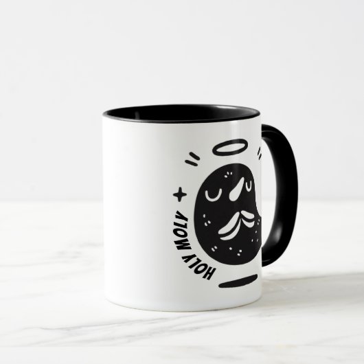 Holy Moly Mustache Mole Mug – Funny Floating Mok (Voorkant rechts)