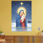 Holy Mother & Baby Jesus Stretched Canvas Print (Insitu (Woonkamer))
