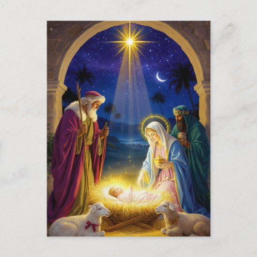 Holy Nativity Christmas Briefkaart (Voorkant)
