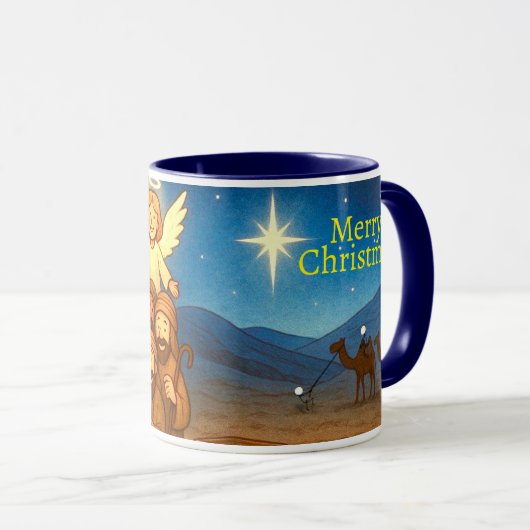 Holy Night Selfie Christmas 11 oz Coffee Mug (Devant droit)