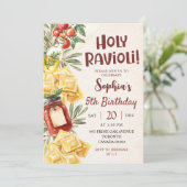 Holy Ravioli Kids Birthday Invitation (Debout devant)