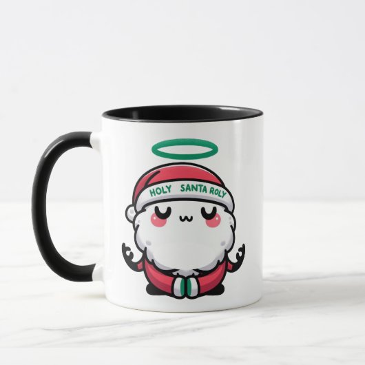 Holy Santa Roly Mug – Cute Meditating Santa Claus (Gauche)