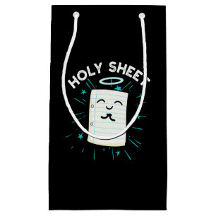 Holy Sheet Funny Halo Paper Pun Dark BG Klein Cadeauzakje