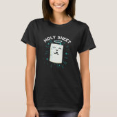 Holy Sheet Funny Halo Paper Pun Dark BG T-shirt (Voorkant)