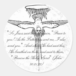 Holy Spirit Distress 2 ronde Stickers