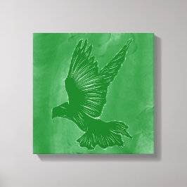 Holy Spirit Dove Design Abstract - Groen Canvas Afdruk