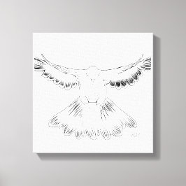 Holy Spirit Dove Design Comic Style No. 4 Zwart Canvas Afdruk