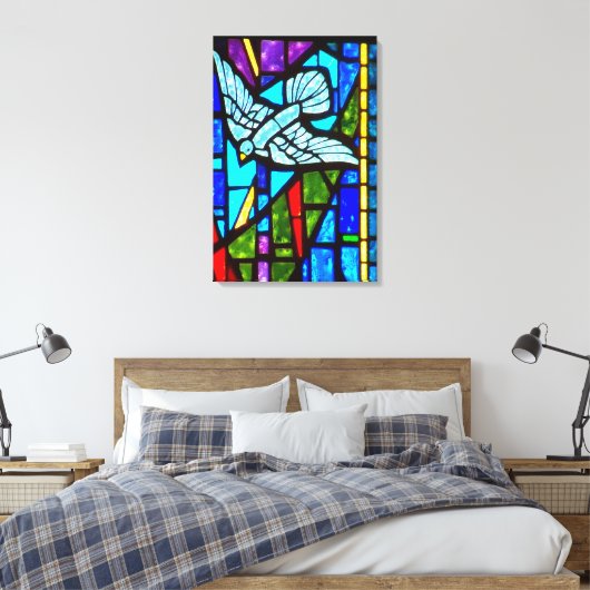 Holy Spirit Dove Glas in lood Window Canvas Art (Insitu (Slaapkamer))