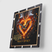 Holy Spirit Hands Flaming Heart Devotion  Romans 5 Vierkante Klok (Hoek)