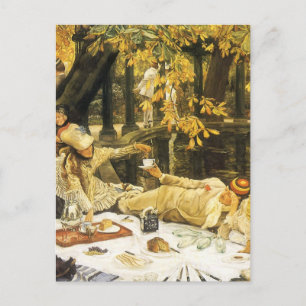 Holyday, de picknick van James Tissot, Victoriaans Briefkaart