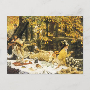 Holyday, de picknick van James Tissot, Victoriaans Briefkaart