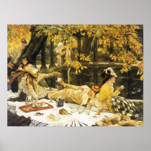 Holyday, de picknick van James Tissot, Victoriaans Poster