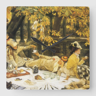 Holyday, de picknick van James Tissot, Victoriaans Vierkante Klok