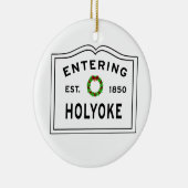 Holyoke, MA Vacances Wreath Ornement en métal (Droite)