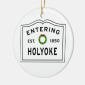 Holyoke, MA Vacances Wreath Ornement en métal (Gauche)