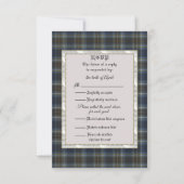 "Holyrood Scottish Tartan Response Kaart" RSVP Kaartje (Voorkant)