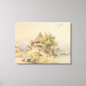 Holzhütte am See - Carl Lafite Canvas Afdruk (Voorkant)