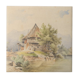 Holzhütte am See - Carl Lafite Tegeltje