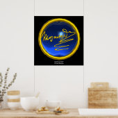 HOMAGE AAN MOZART, Blauwe Sapphire kolossale groot Poster (Keuken)