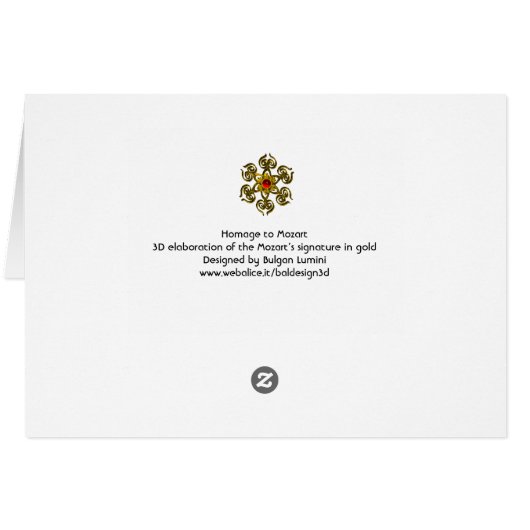 HOMAGE AAN MOZART Gold Handtekening Composer Green (Achterkant Horizontaal)