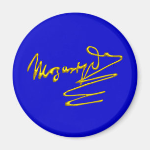 HOMAGE AAN MOZART Gold Handtekening van Composer B Magneet