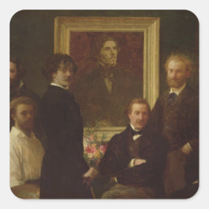 Homage naar Delacroix, 1864 Vierkante Sticker