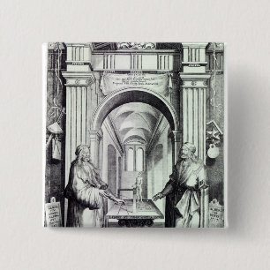 Homage naar Durer, c.1628 Vierkante Button 5,1 Cm