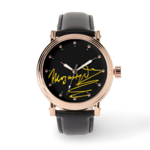 HOMAGE TOT MOZART Gold-handtekening van componist Horloge