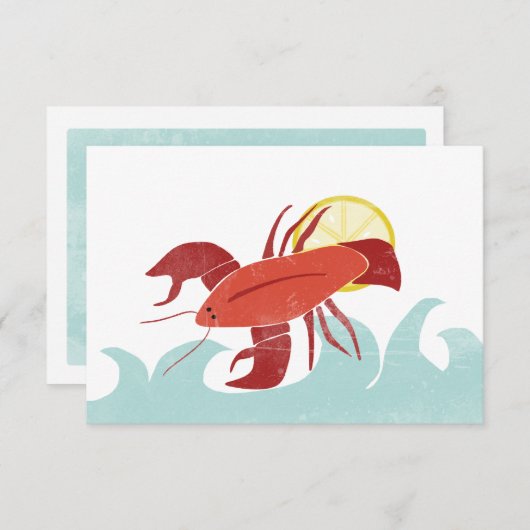 Homard au soleil Carte pour notes (Devant / Derrière)