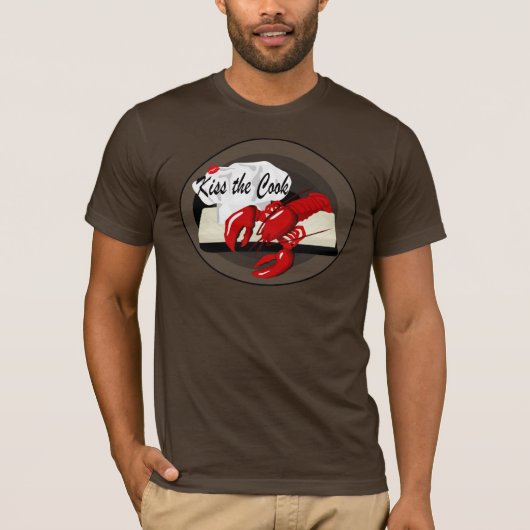 Homard Chef Kiss the Cook Mens T-shirt Brown (Devant)