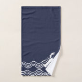 Homard marine bleu blanc (Serviette à main)