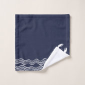Homard marine bleu blanc (Gant de toilette)