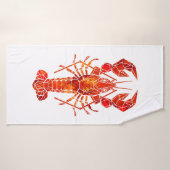 Homard polygonal rouge (Serviette de bain)