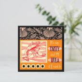 Homard Retro Luau Hula Invitations (Debout devant)