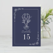 Homard rustique bleu foncé Mariage Numéro de table (Debout devant)