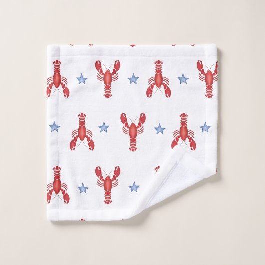 Homard Shacking Up Preppy Seaside Coastal (Gant de toilette)