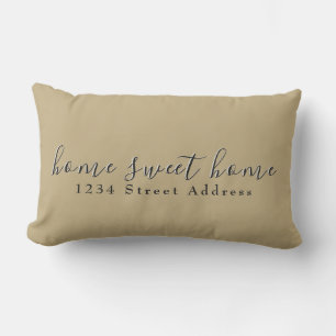 Home & Adres  Script  Tan & Black Buitenkussen