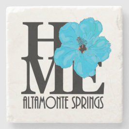 HOME Altamonte Springs Blue Hibiscus Stenen Onderzetter