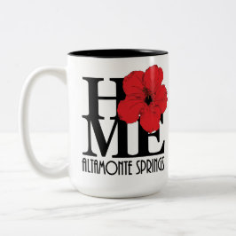 HOME Altamonte Springs Red Hibiscus 15oz Tweekleurige Koffiemok