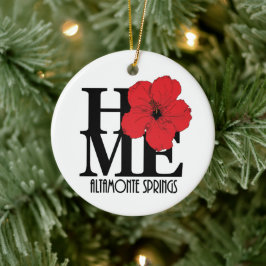 HOME Altamonte Springs Red Hibiscus Keramisch Ornament