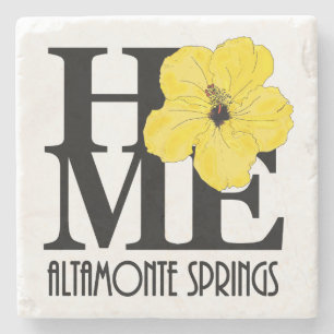 HOME Altamonte Springs Yellow Hibiscus Stenen Onderzetter