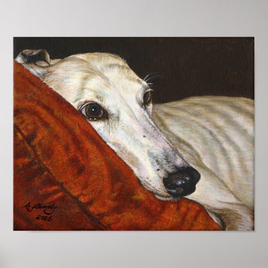 "Home At Last" greyhound dog art poster (Devant)