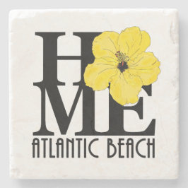HOME Atlantic Beach Yellow Hibiscus Stenen Onderzetter
