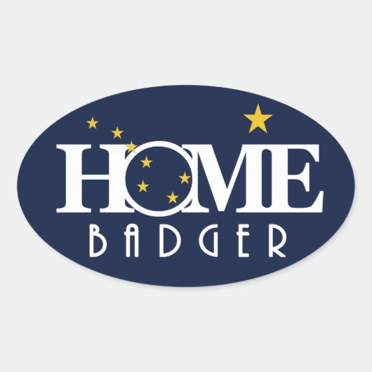 HOME Badger Alaska Ovale Sticker (Voorkant)