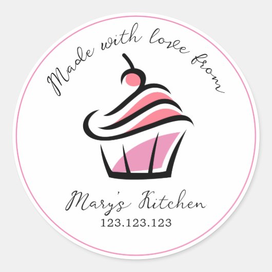 Home Bakkerij Pupcakes Small Business Label (Voorkant)