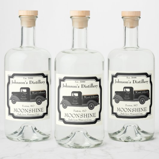 Home Bar Fun Moonshine Jug  Truck Likeurfles Etiket (Flessen)