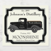 Home Bar Fun Moonshine Jug Truck Likeurfles Etiket (Enkel label)